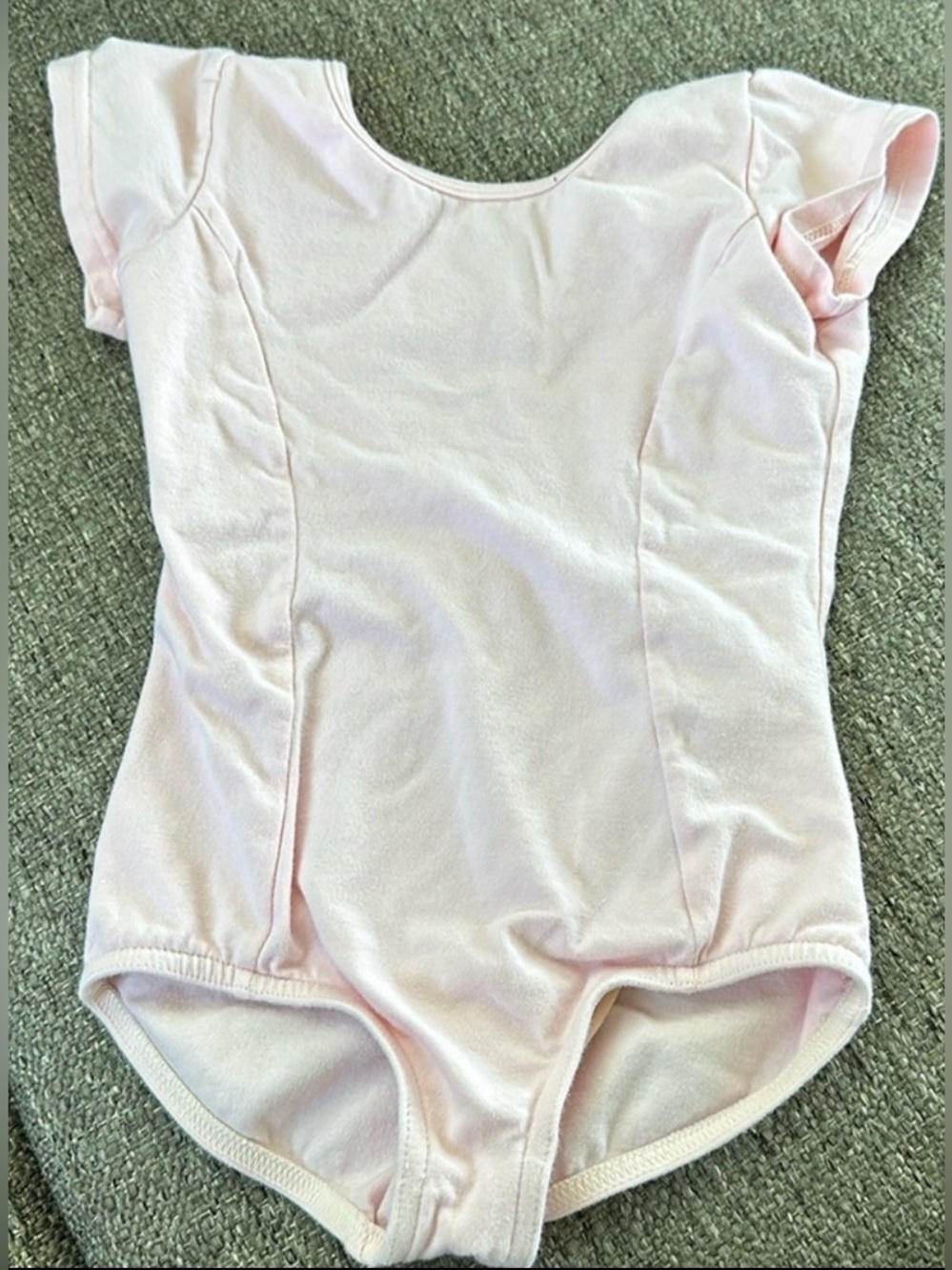 Mirella by Bloch Girls Blush Pink Short Sleeve Dance Leotard Lined Size XS 🩰